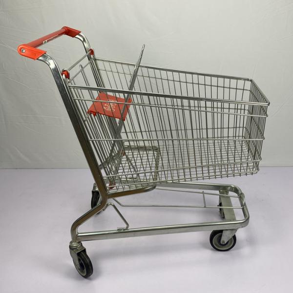 Customized 150L Supermarket Grocery Cart Zinc Plated Warehouse Shopping Trolley