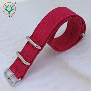 China 20mm Canvas Strap Watch Band , One Piece Nato Strap With Polish Hardware on sale