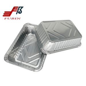 Rectangle Aluminum Foil Pans With Lids 8*6'' Disposable Food Container