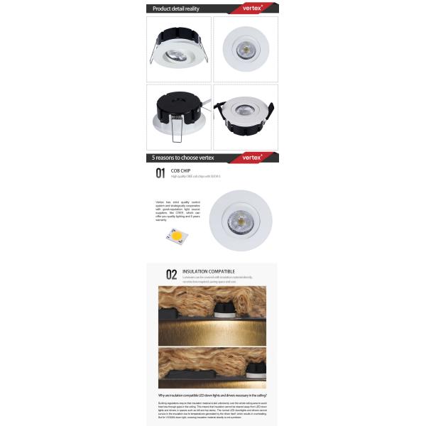 Round Waterproof Bathroom LED Lights 6W Low Profile LED Downlight