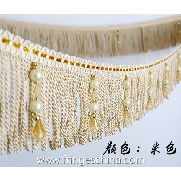 Handmade fashionable chain beads lace tassels fringes for curtain/sofa/pillow/stage decoration