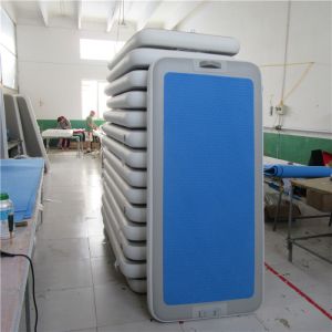 Folding Inflatable Floating Yoga Mat , Water Gymnastics Mat 220x85x15cm