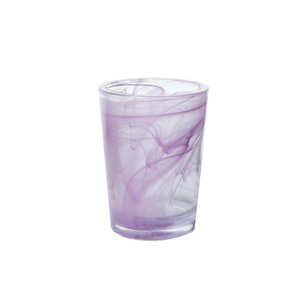 350ml Clouding Pink Coloured Glass Tealight Holders Pressed 110mm