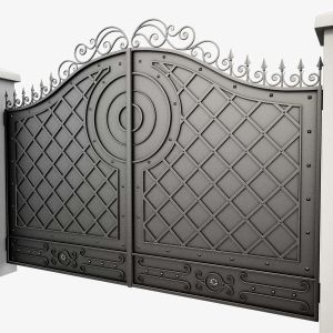 Front Yard Modern Wrought Iron Main Gate , New Design Wrought Iron Door