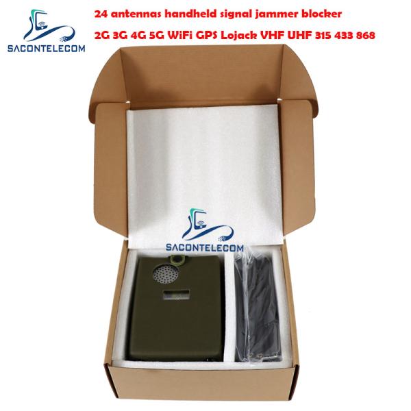 America Mobile Phone Signal Jammer 20m Radius For 5G 600mhz 3700mhz 2.4G 5.2G 5.8G Lojack