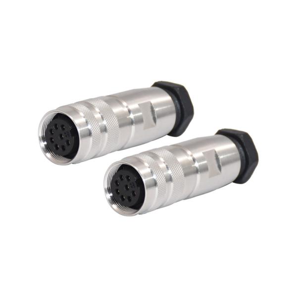 PA66 M16 14 Pin Waterproof Connector Shield Cable Male Plug And Back Mount Female Socket