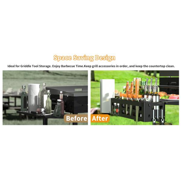 Griddle Caddy for Blackstone 28"/36"/22"/17" Griddles Prep Cart BBQ Grill Accessories Storage Box Tool Holder Paper Towel Holder