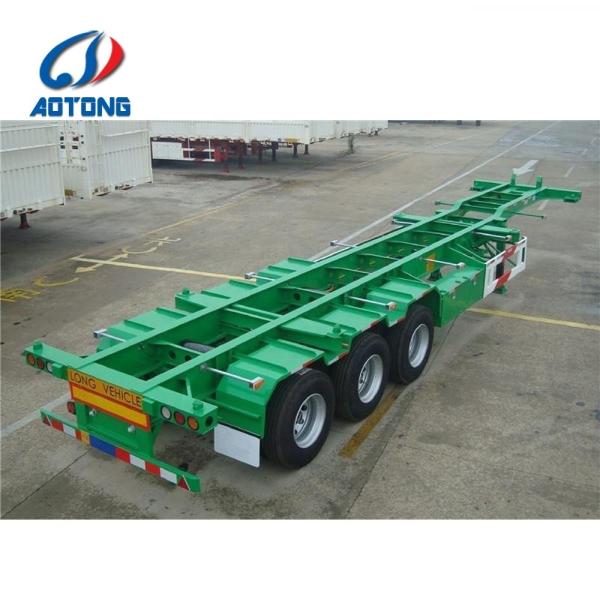 Tri Axles 20FT/40FT/45FT Container Carrier Skeleton Semi Trailer with 12R22.5