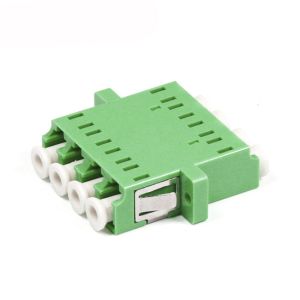 LC QUAD fiber optic adapter with shutter OM3 OM4 Fast Connector with flange