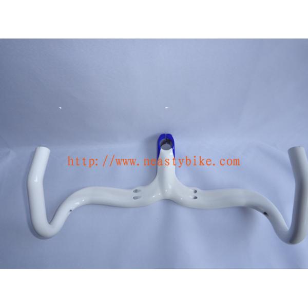 HB-NT13 Full Carbon White+Blue Road Bike/Bicycle Handlebar with integrated Stem