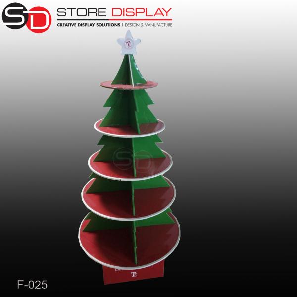 Buy Christmas tree currugated cardboard displays stand shelf at wholesale prices
