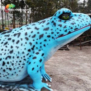 Giant Robotic Realistic Animatronic Animals Blue Realistic Fake Frog 50hz 60hz
