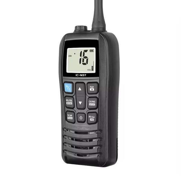 IC-M37 Portable Handheld VHF Marine Radio with 3500-4000mAh Battery 16 Storage Channels and 136-174MHz Frequency for Long-Term Distance Communication