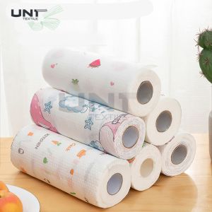Biodegradable Reusable Spunlace Nonwoven Fabric Bamboo Fiber Towel Cleaning