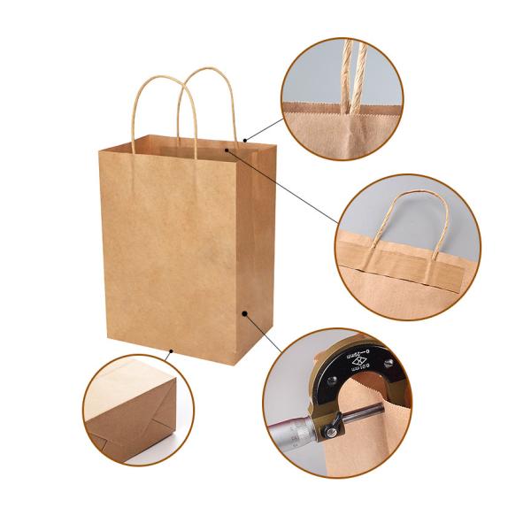 Reusable Flat Handle Flexo Printing Kraft Paper Carry Bags