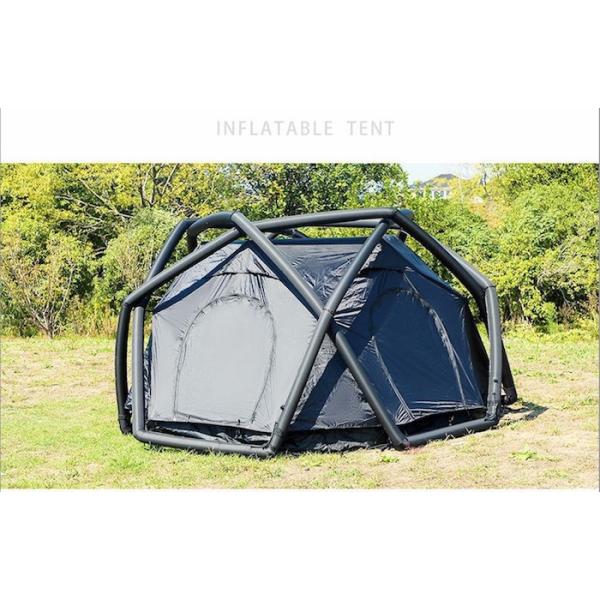 300*270*170 CM Black Waterproof 210T Deluxe Inflatable Double Layer Queen Tent With Inflatable Pool And UV Protection