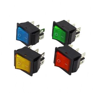 Brass spare parts 6 pins rocker switch with lamp