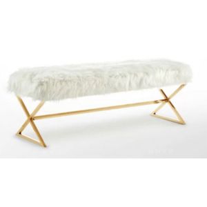 Firm Welding Velvet Dining Bench Seat 45cm Height