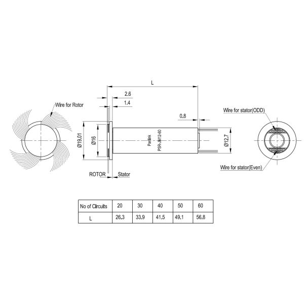 Aerospace Miniature Slip Ring , Compact Slip Ring 12.7mm Up To 120 Channel