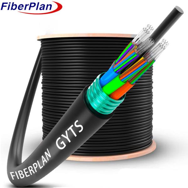 Buy High Strength 4 6 8 12 24 48 Cores Armored Fiber Optic Cable at wholesale prices