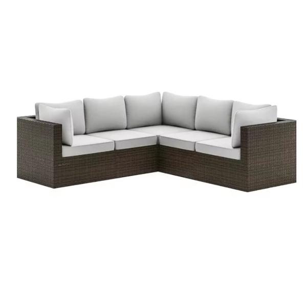 Outdoor Wicker Rattan Sofa Set Rattan Chair Sectional Cushion Lawn Garden Furniture