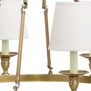 Modern copper chandelier Round Body With lampshade (WH-PC-12)