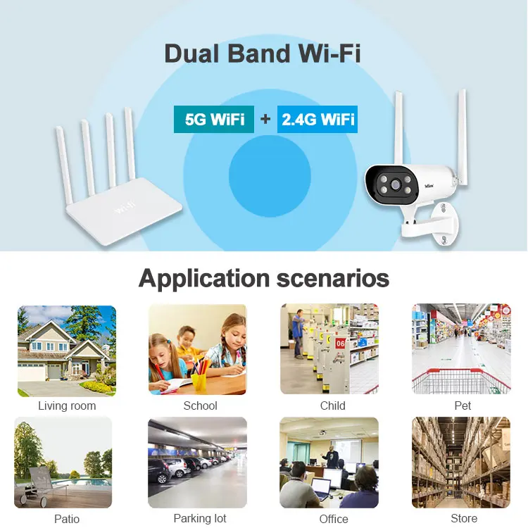 Two-Way Audio 3x Digital Zoom Outdoor Indoor Camera Surveillance Remote Camera Baby Home Camera