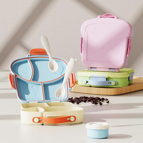 Leak-Proof and Airtight 23*20.5*5*5.5cm Plastic Bento Lunch Box for Customer Requirements