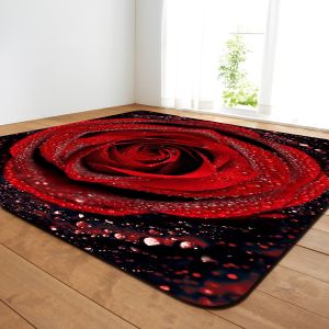 Rose Flower Living Room Floor Carpets Commercial Restaurant Carpet 80*120cm