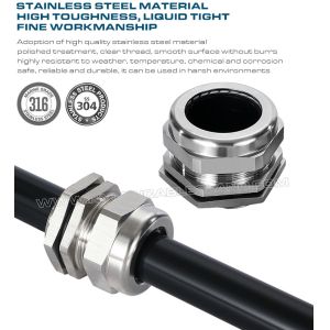 M150x2 Metric Cable Gland Stainless Steel 316, Cable Gland IP68 Stainless Steel