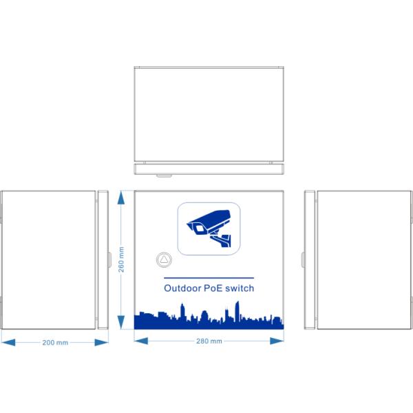 Outdoor Smart PoE Box Network Switch Box Datasheet Enclosure QB2042PG