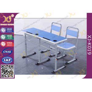 China Wooden Double Training Seminar Table And Chair Set Adjustable Height on sale
