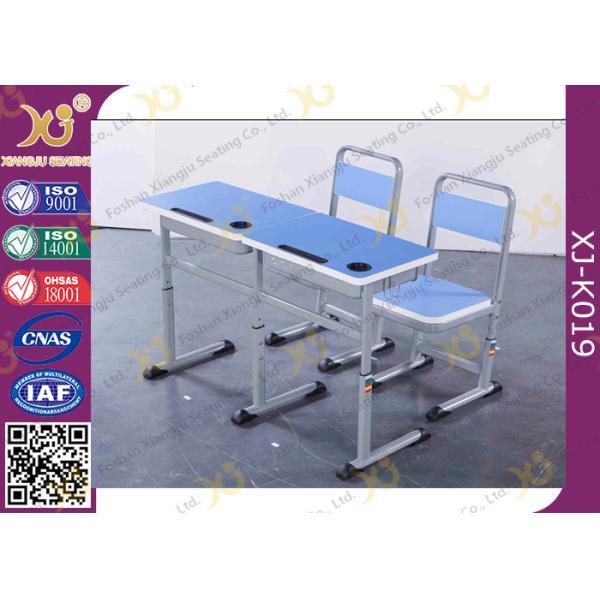Buy Wooden Double Training Seminar Table And Chair Set Adjustable Height at wholesale prices