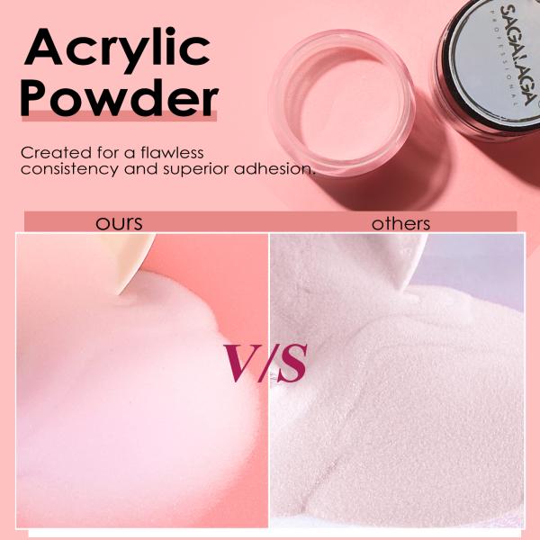 10g 30g 50g Capacity SAGALAGA Glitter Acrylic Powder No Lamp Needed for Professional Results