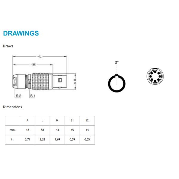 Lemo 3B size FGG EGG male and female Lemo B Series Connectors FGG.3B.308 / EGG.3B.308