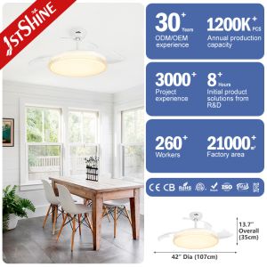 Acrylic Blades Invisible Ceiling Fan With Light / DC Motor Energy Saving
