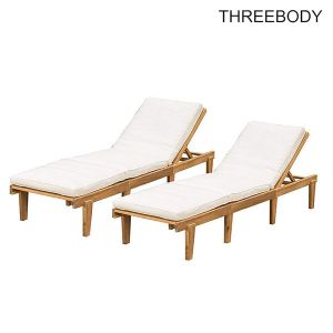 Modern Outdoor Chaise Lounge , Brow / Beige Patio Furniture Chaise Lounge