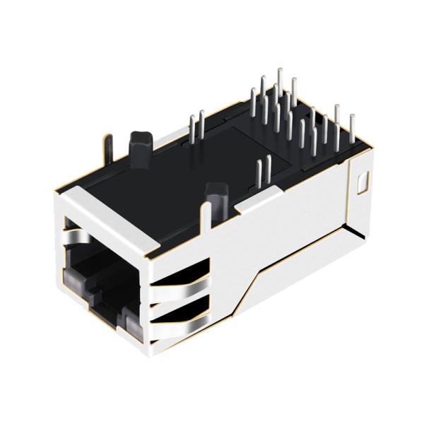 56F-18012DDD2NL Single Port POE RJ45 Female Connector 2.5G BASE-T Tab UP With Led