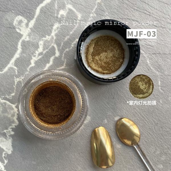 Nail powder Super bright metal magic mirror powder for nail enhancement retro golden nail art decoration