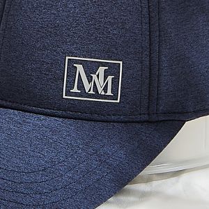 Customized Blue Structured Printed Baseball Caps Quick Dry Reflective Logo