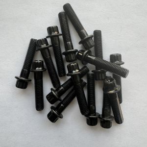 DIN Standard Silver Finish M7x 32MM LENGTH Steel 12 PT Flange Head Bolts in