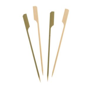 25cm Disposable Green Wooden Bamboo Sticks Bamboo Paddle Skewers