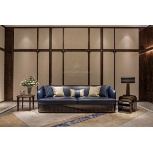 Modern Royal Living Room Furniture Italian Genuine Leather Sofa Set