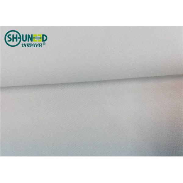 White Polyester Woven Fusible Interlining / Twill Woven Fusible Interfacing