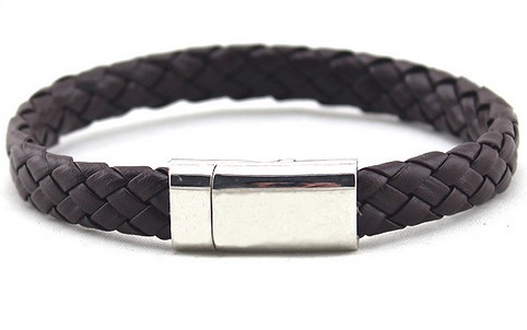 Buy Fashion men bracelet leather with magnetic buckle at wholesale prices