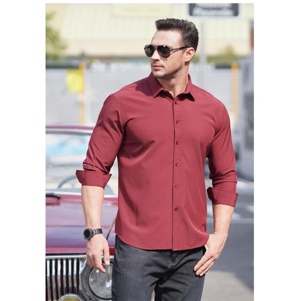 2022 Men's Oversized Tshirt Poplin Fabric Long Sleeve Casual Style Plus Size Shirts