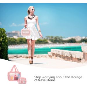 Multifunctional Travel Toiletry Makeup Bag Water Resistant With Handy Handle