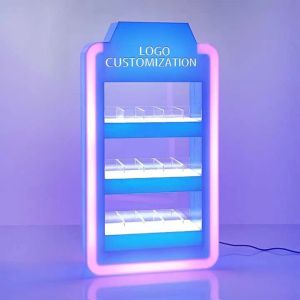 Custom Acrylic LED Lighted Display Stand with Multiple Tiers and Colors for