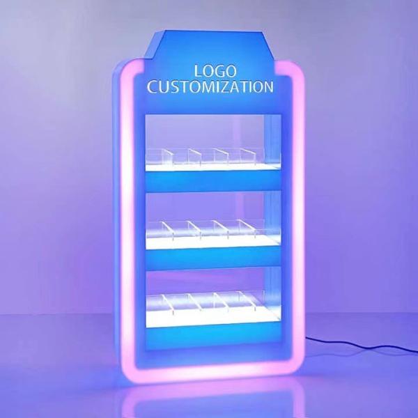 Custom Acrylic LED Lighted Display Stand with Multiple Tiers and Colors for