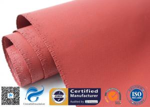 Quality 1010gsm Abrasion Resistant Red Silicone Coated Fiberglass Fabric 1mm Thickness for sale